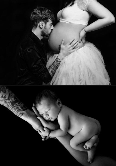 servizio fotografico maternità e newborn in bianco e nero