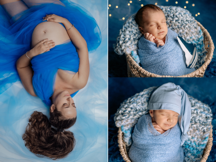 servizio fotografico maternità e newborn tema mare