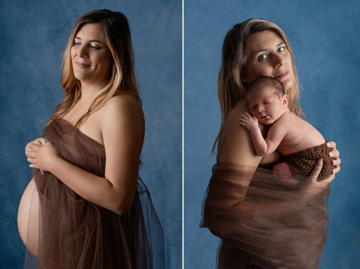 servizio fotografico maternità e newborn - mamma con neonato che dorme sulla spalla